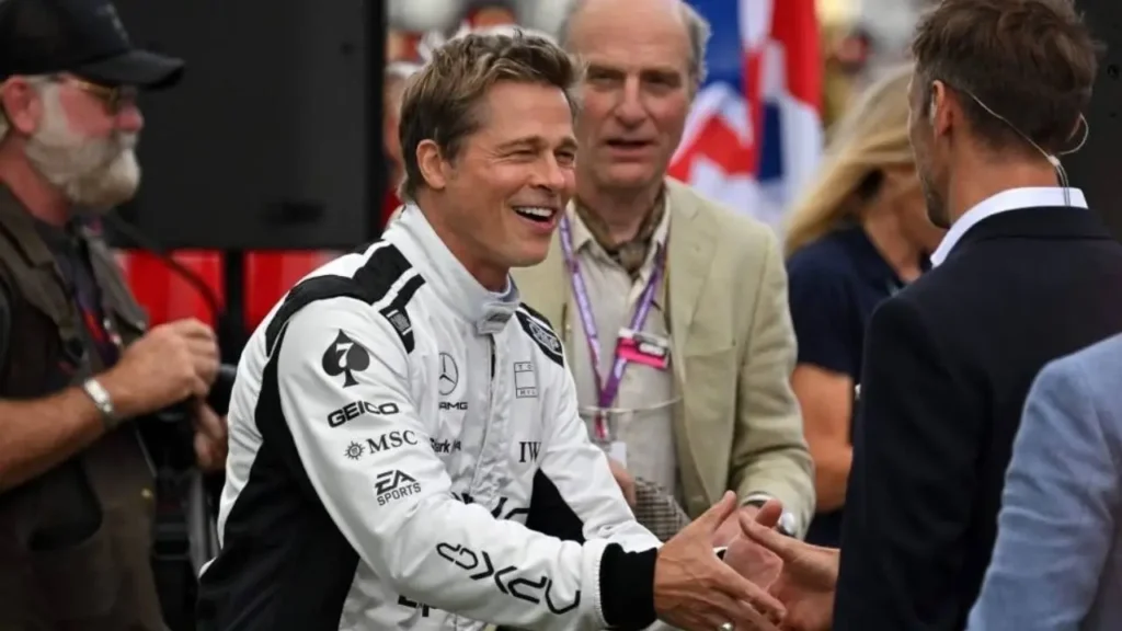 Brad Pitt y Damson Idris se preparan con los pilotos de F1 para un viaje emocionante en el Gran Premio de Gran Bretaña