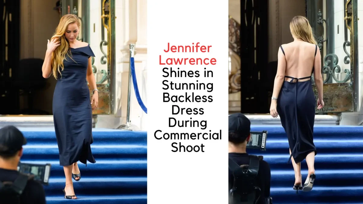 Jennifer Lawrence Shines in Stunning Backless Dress During Commercial Shoot