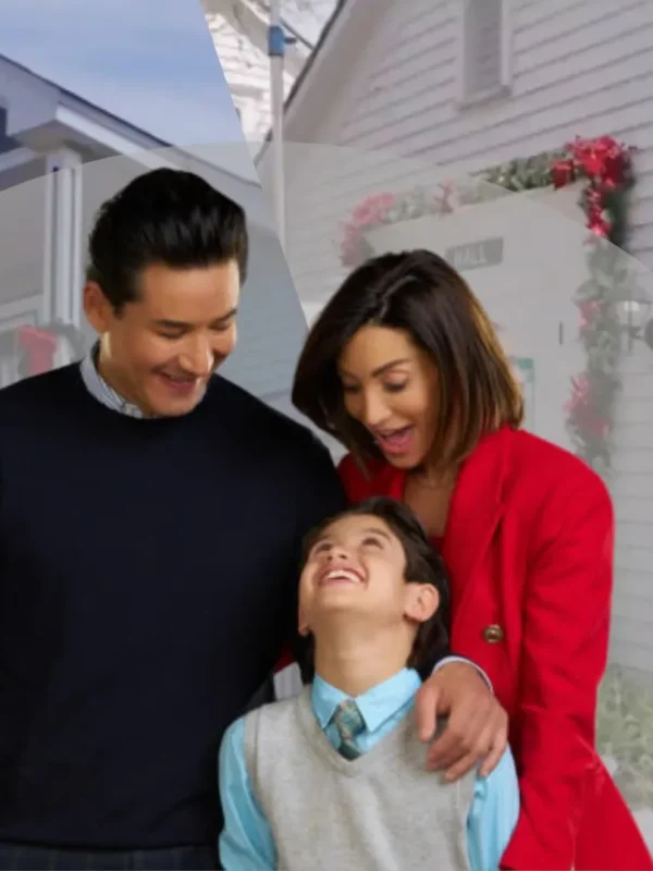 Mario Lopez filming Christmas movie with wife and son in Illinois