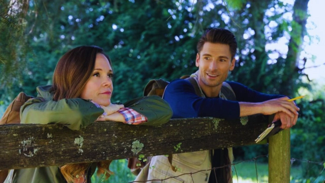Andrew W. Walker and Rachel Boston in Hallmark's Adventures in Love & Birding