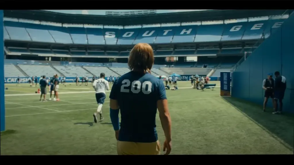 Glen Powell as Chad Powers in Center Parc Stadium