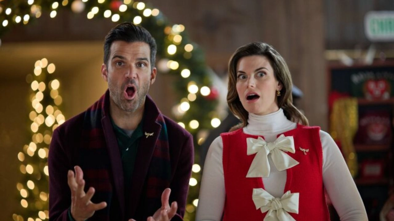 Hallmark's A Christmas Angel Match Filming Locations (2025) 3 Meghan Ory and Benjamin Ayres in A Christmas Angel Match (2025)