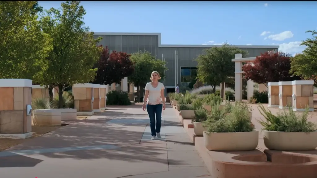 Rhea Seehorn in Pluribus (2025) with Beautiful Albuquerque Location