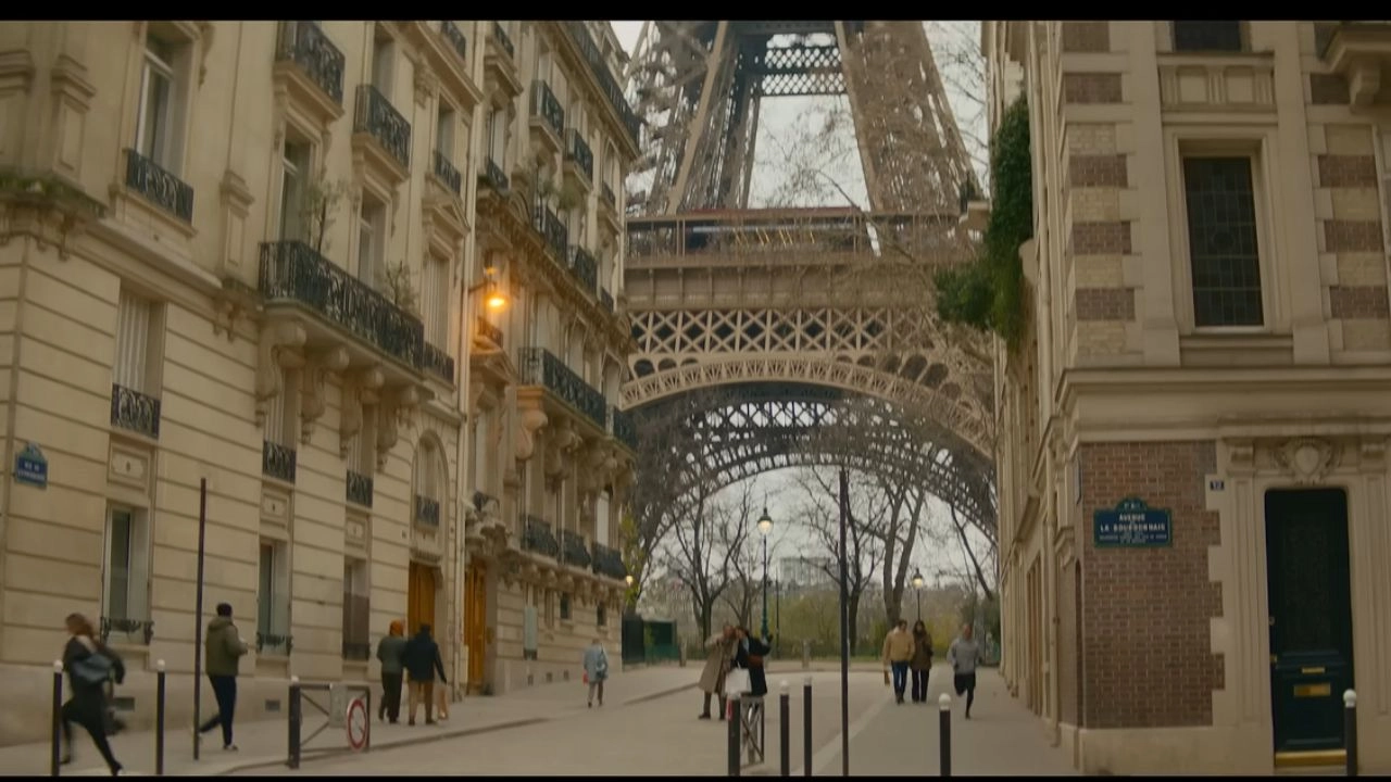Rue de l’Université _ view of the Eiffel Tower Featured in Champagne Problems