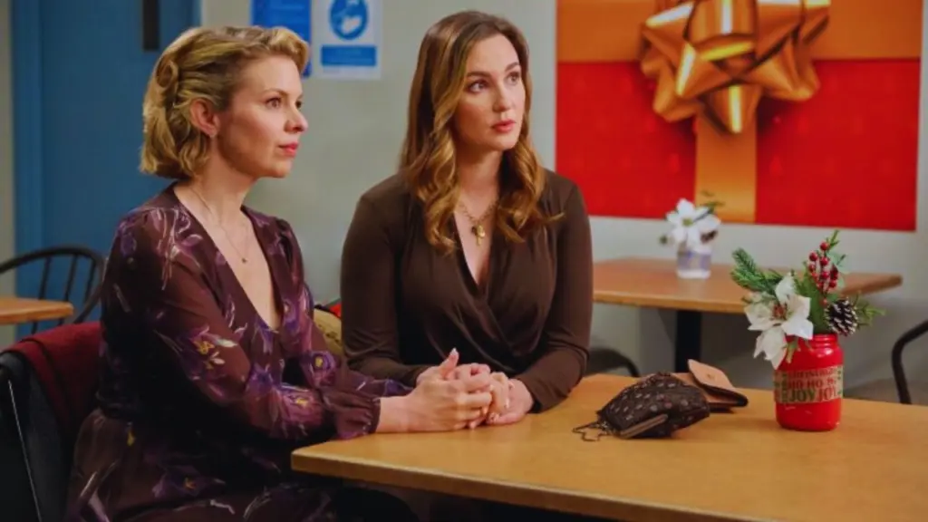 Ali Liebert and Katherine Barrell in The Christmas Baby (2025)