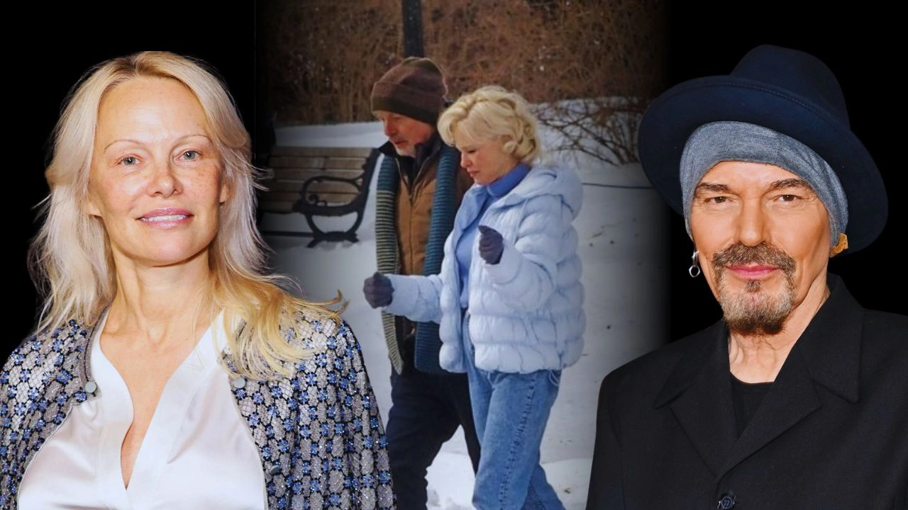 Pamela Anderson and Billy Bob Thornton Film New Movie ‘Somedays’ in Snowy Westfield, New Jersey