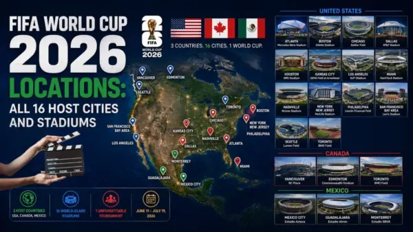FIFA World Cup 2026 Locations All 16 Host Cities and Stadiums